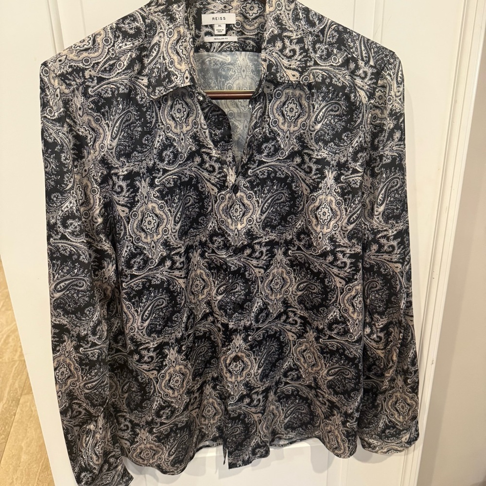 Reiss Monochrome Paisley Shirt